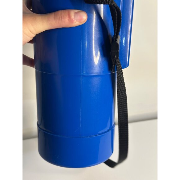 VTG A.K. DAS Blue Thermos w/ Handle Strap 11.5" Hot & Cold Beverages - Picture 5 of 8